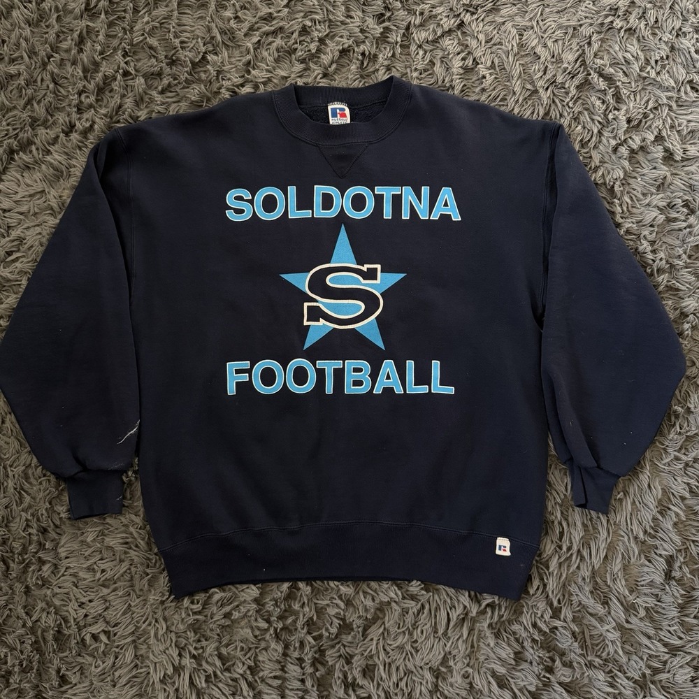 Vintage 90s Russell Athletic Crewneck Size Xl Soldotna Football Made In USA